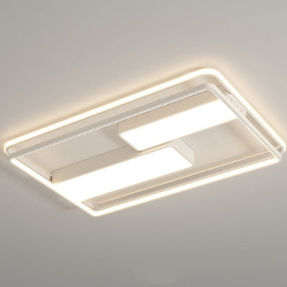 Modern Minimalist Round Square Rectangle Dome Iron Aluminum Acrylic LED Flush Mount Ceiling Light For Bedroom