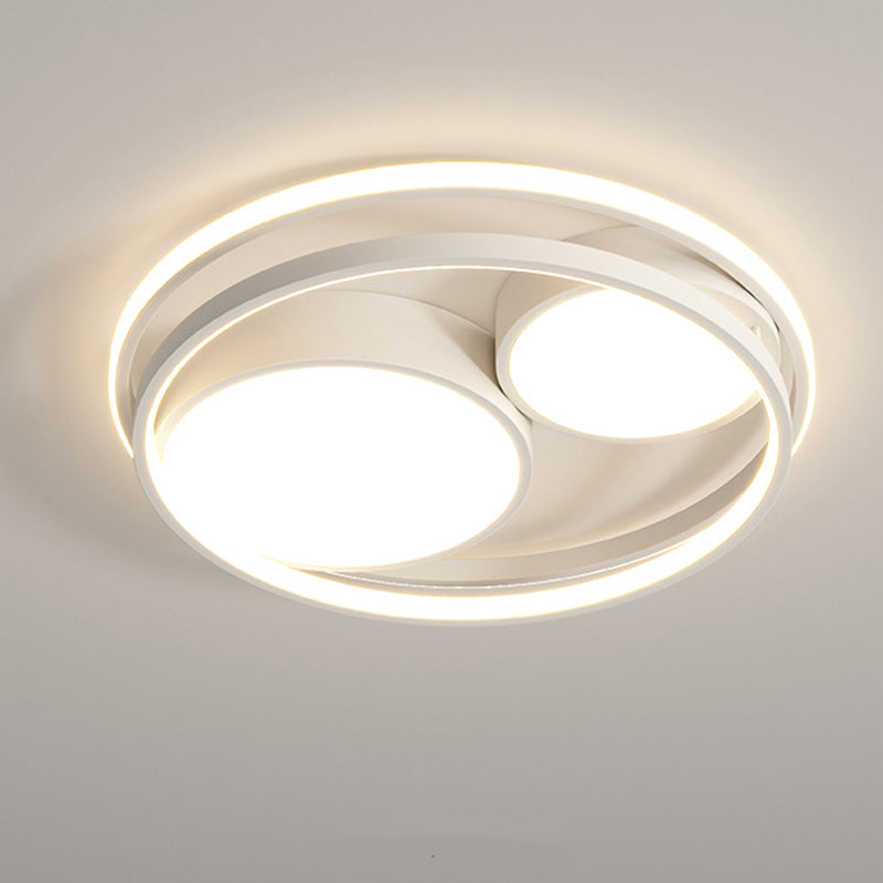Modern Minimalist Round Square Rectangle Dome Iron Aluminum Acrylic LED Flush Mount Ceiling Light For Bedroom
