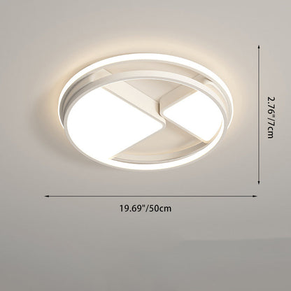 Modern Minimalist Round Square Rectangle Dome Iron Aluminum Acrylic LED Flush Mount Ceiling Light For Bedroom