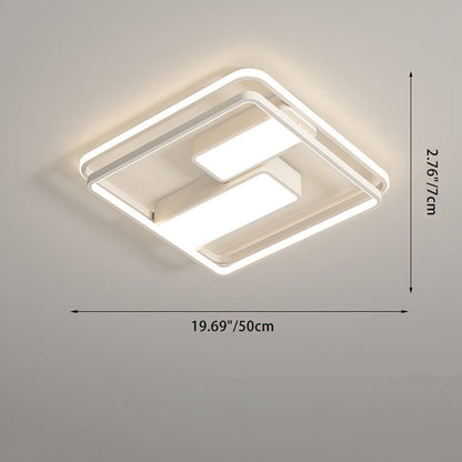 Modern Minimalist Round Square Rectangle Dome Iron Aluminum Acrylic LED Flush Mount Ceiling Light For Bedroom