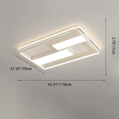 Modern Minimalist Round Square Rectangle Dome Iron Aluminum Acrylic LED Flush Mount Ceiling Light For Bedroom