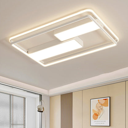 Modern Minimalist Round Square Rectangle Dome Iron Aluminum Acrylic LED Flush Mount Ceiling Light For Bedroom