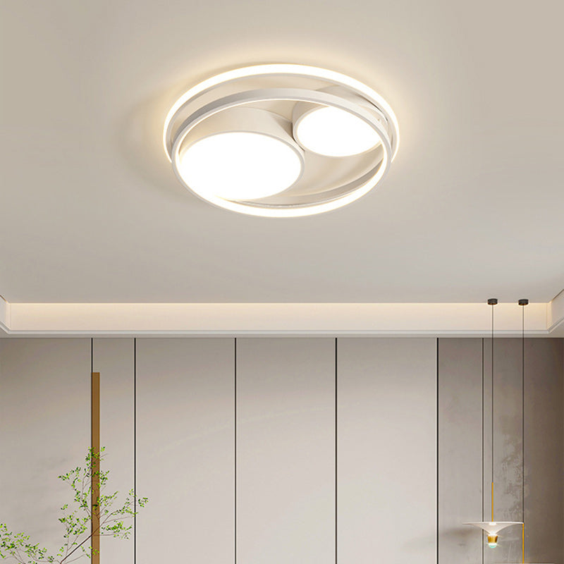 Modern Minimalist Round Square Rectangle Dome Iron Aluminum Acrylic LED Flush Mount Ceiling Light For Bedroom