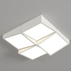 Modern Minimalist Round Square Rectangle Block Combination Iron Acrylic LED Flush Mount Ceiling Light for Bedroom