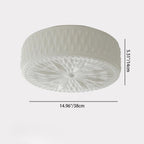 Modern Mid-century Cream Round Cylinder Dome Iron Glass LED Flush Mount Ceiling Light for Bedroom