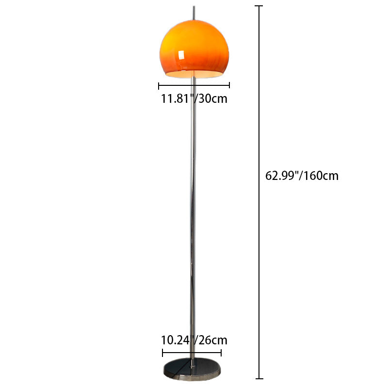 Modern Mid-Century Mushroom Round Iron Acrylic 2-Light Standing Floor Lamp For Living Room Lumendat