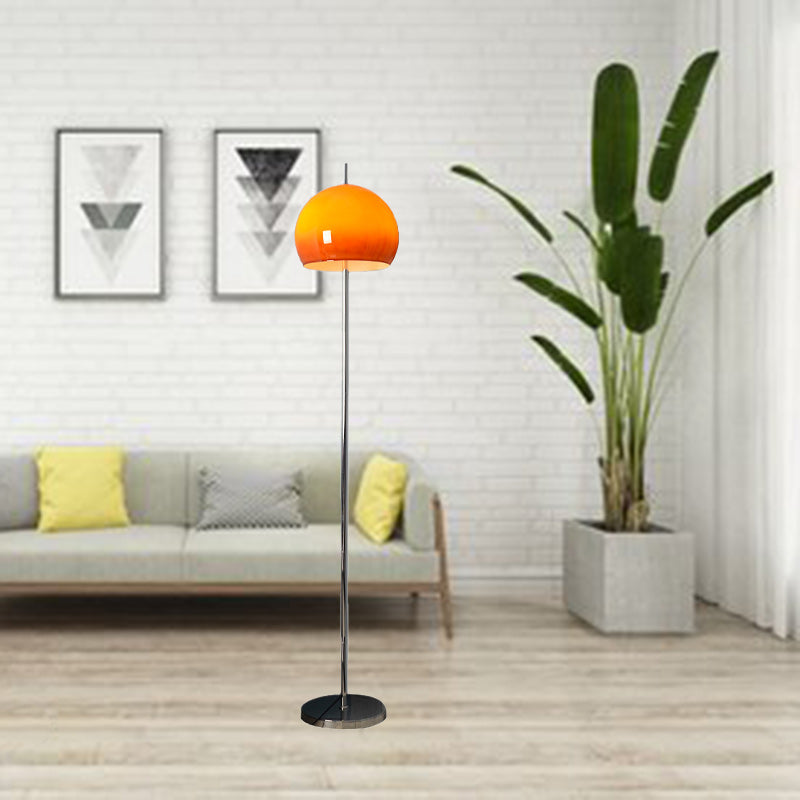 Modern Mid-Century Mushroom Round Iron Acrylic 2-Light Standing Floor Lamp For Living Room Lumendat