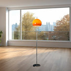 Modern Mid-Century Mushroom Round Iron Acrylic 2-Light Standing Floor Lamp For Living Room Lumendat