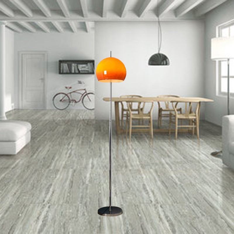 Modern Mid-Century Mushroom Round Iron Acrylic 2-Light Standing Floor Lamp For Living Room Lumendat