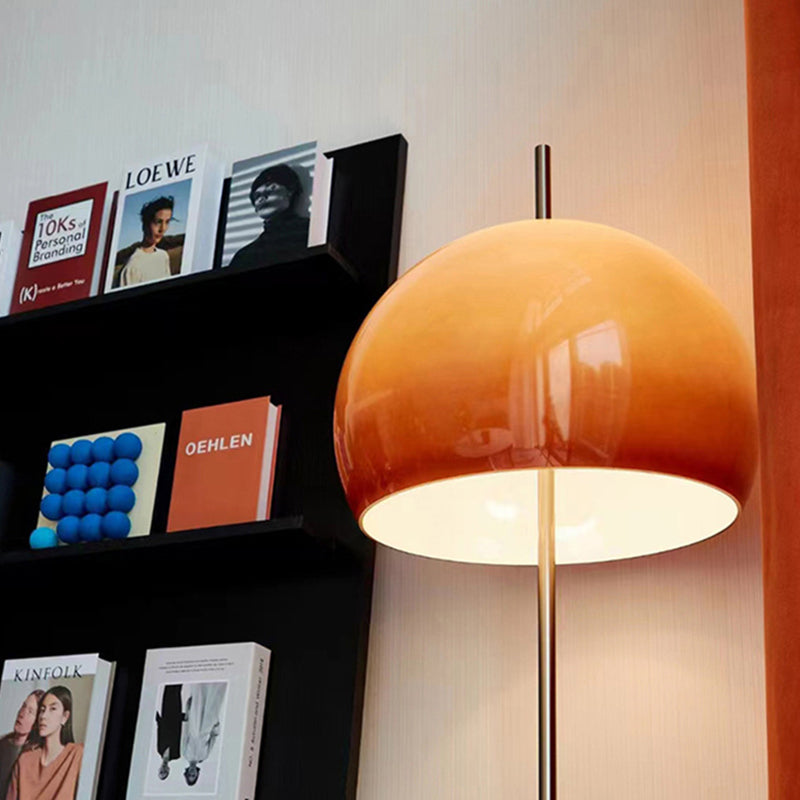 Modern Mid-Century Mushroom Round Iron Acrylic 2-Light Standing Floor Lamp For Living Room Lumendat