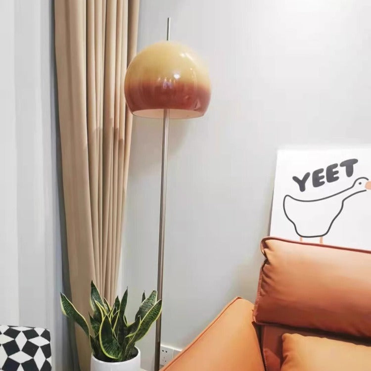 Modern Mid-Century Mushroom Round Iron Acrylic 2-Light Standing Floor Lamp For Living Room Lumendat