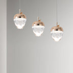 Contemporary Creative Apple Gourd Round Oval Aluminum Crystal LED Pendant Light For Bedroom