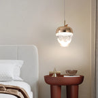 Contemporary Creative Apple Gourd Round Oval Aluminum Crystal LED Pendant Light For Bedroom