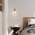 Contemporary Creative Apple Gourd Round Oval Aluminum Crystal LED Pendant Light For Bedroom