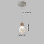 Contemporary Creative Apple Gourd Round Oval Aluminum Crystal LED Pendant Light For Bedroom