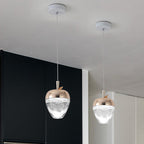 Contemporary Creative Apple Gourd Round Oval Aluminum Crystal LED Pendant Light For Bedroom