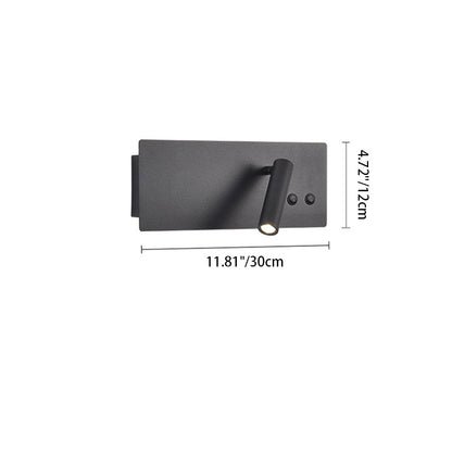 Modern Minimalist Rectangular Cylinder Spotlight Iron Aluminum LED Wall Sconce Lamp For Bedroom