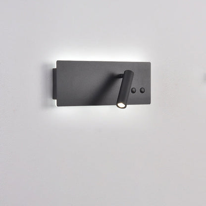 Modern Minimalist Rectangular Cylinder Spotlight Iron Aluminum LED Wall Sconce Lamp For Bedroom