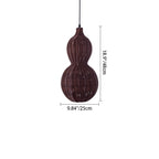 Contemporary Creative Waterproof Gourd Peanut Shape Rattan Stainless Steel 1-light Pendant Light for Outdoor BulbSquare