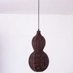 Contemporary Creative Waterproof Gourd Peanut Shape Rattan Stainless Steel 1-light Pendant Light for Outdoor BulbSquare
