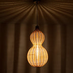 Contemporary Creative Waterproof Gourd Peanut Shape Rattan Stainless Steel 1-light Pendant Light for Outdoor BulbSquare