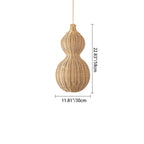 Contemporary Creative Waterproof Gourd Peanut Shape Rattan Stainless Steel 1-light Pendant Light for Outdoor BulbSquare