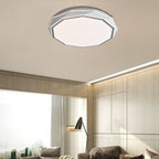 Modern Minimalist Round Polygon Dome Iron Acrylic LED Flush Mount Ceiling Light For Bedroom
