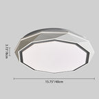 Modern Minimalist Round Polygon Dome Iron Acrylic LED Flush Mount Ceiling Light For Bedroom