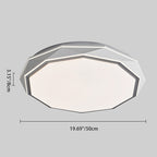 Modern Minimalist Round Polygon Dome Iron Acrylic LED Flush Mount Ceiling Light For Bedroom