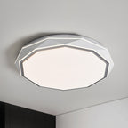 Modern Minimalist Round Polygon Dome Iron Acrylic LED Flush Mount Ceiling Light For Bedroom