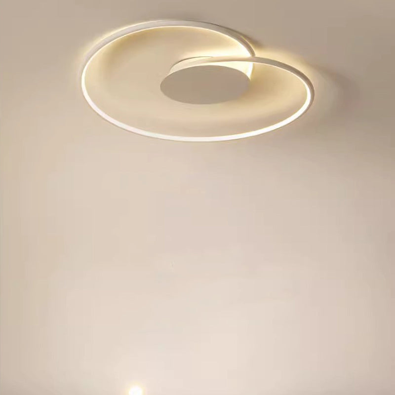 Contemporary Creative Heart Round Iron Aluminum Silicone Semi-flush Mount Ceiling Light for Bedroom