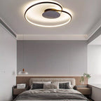 Contemporary Creative Heart Round Iron Aluminum Silicone Semi-flush Mount Ceiling Light for Bedroom