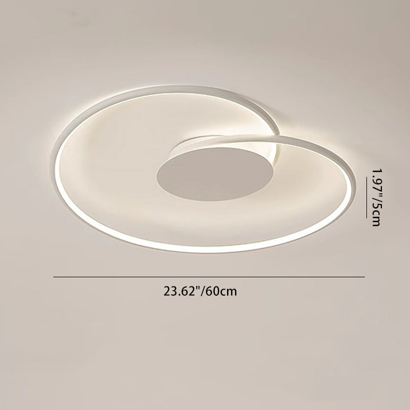 Contemporary Creative Heart Round Iron Aluminum Silicone Semi-flush Mount Ceiling Light for Bedroom