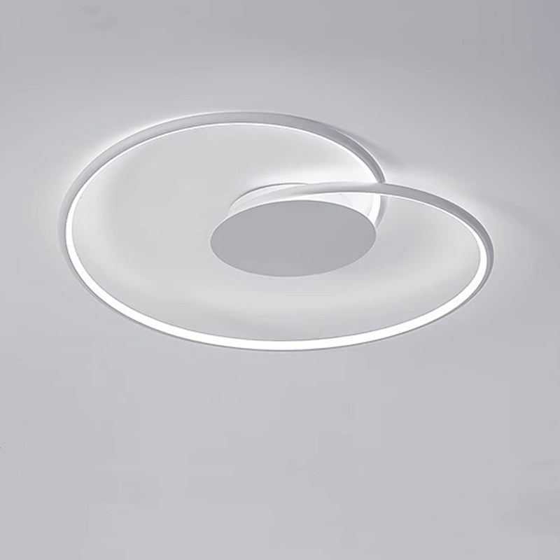 Contemporary Creative Heart Round Iron Aluminum Silicone Semi-flush Mount Ceiling Light for Bedroom