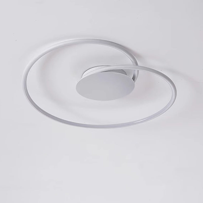 Contemporary Creative Heart Round Iron Aluminum Silicone Semi-flush Mount Ceiling Light for Bedroom
