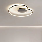 Contemporary Creative Heart Round Iron Aluminum Silicone Semi-flush Mount Ceiling Light for Bedroom