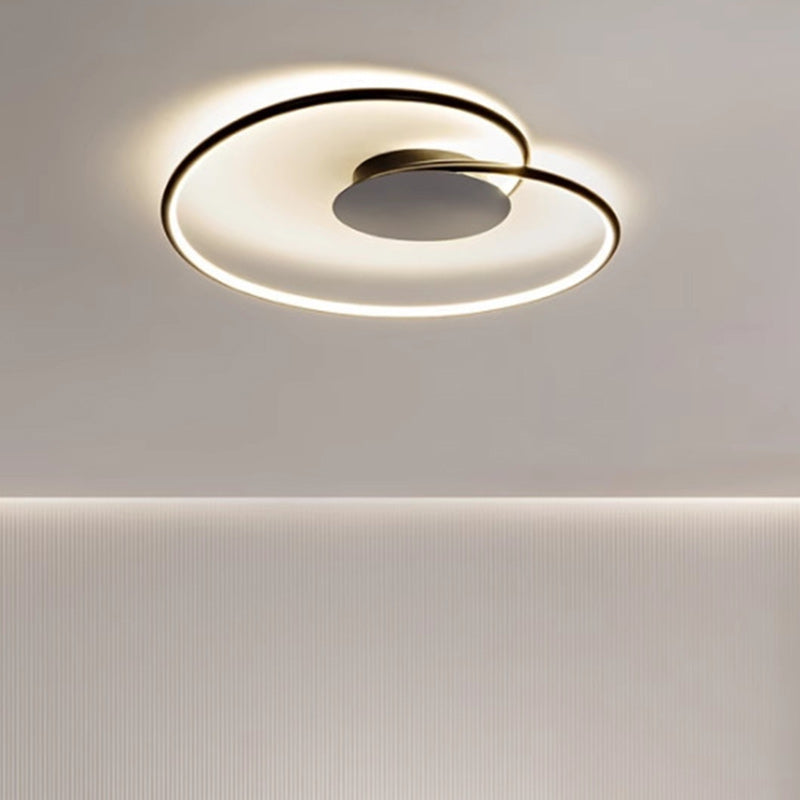 Contemporary Creative Heart Round Iron Aluminum Silicone Semi-flush Mount Ceiling Light for Bedroom