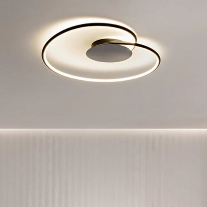 Contemporary Creative Heart Round Iron Aluminum Silicone Semi-flush Mount Ceiling Light for Bedroom