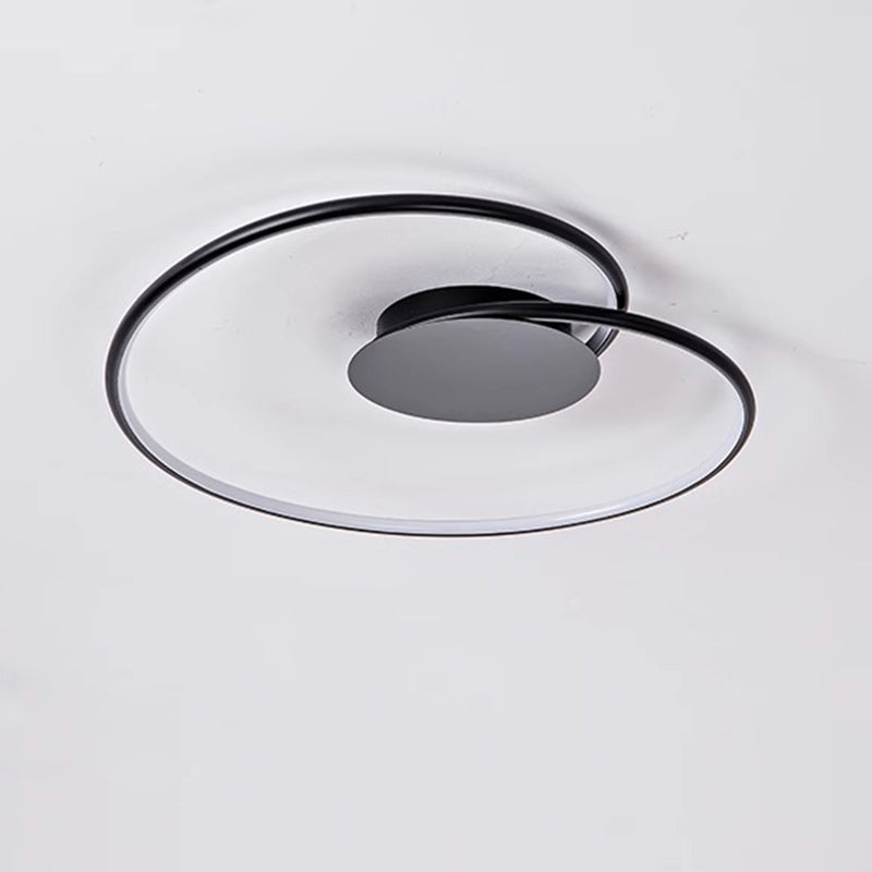 Contemporary Creative Heart Round Iron Aluminum Silicone Semi-flush Mount Ceiling Light for Bedroom