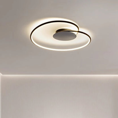 Contemporary Creative Heart Round Iron Aluminum Silicone Semi-flush Mount Ceiling Light for Bedroom