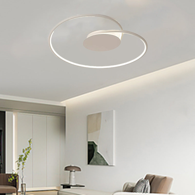 Contemporary Creative Heart Round Iron Aluminum Silicone Semi-flush Mount Ceiling Light for Bedroom