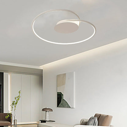 Contemporary Creative Heart Round Iron Aluminum Silicone Semi-flush Mount Ceiling Light for Bedroom