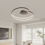 Contemporary Creative Heart Round Iron Aluminum Silicone Semi-flush Mount Ceiling Light for Bedroom