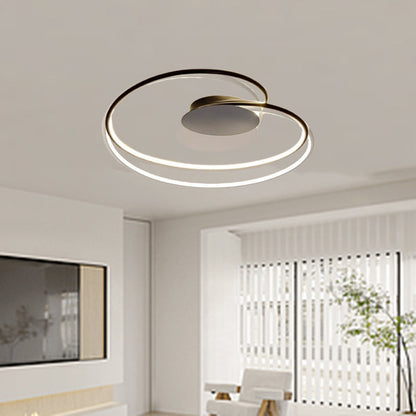 Contemporary Creative Heart Round Iron Aluminum Silicone Semi-flush Mount Ceiling Light for Bedroom
