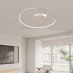 Contemporary Creative Heart Round Iron Aluminum Silicone Semi-flush Mount Ceiling Light for Bedroom