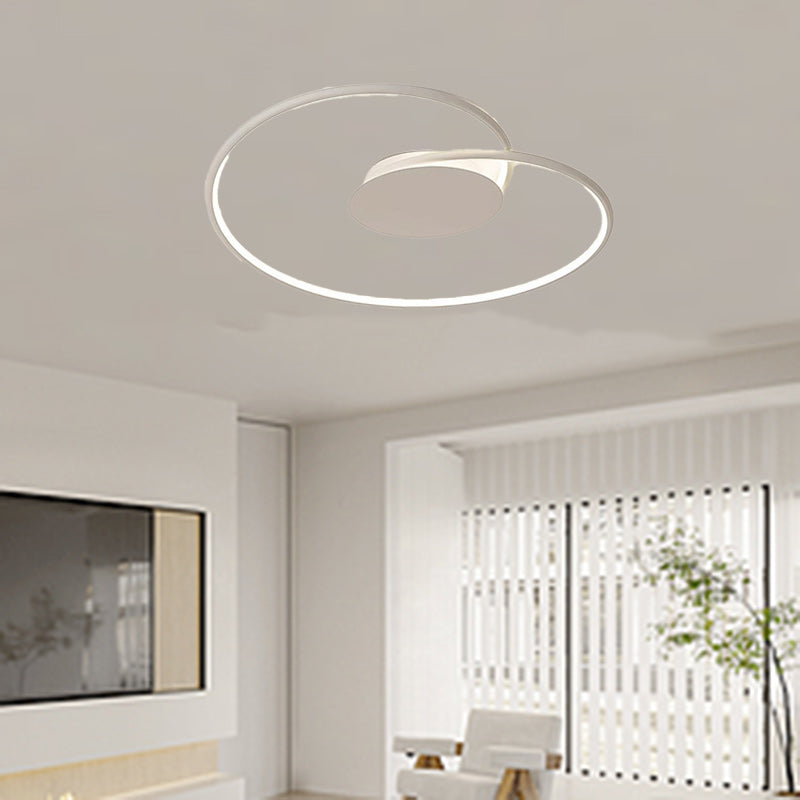 Contemporary Creative Heart Round Iron Aluminum Silicone Semi-flush Mount Ceiling Light for Bedroom