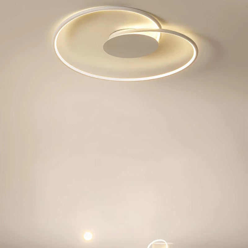 Contemporary Creative Heart Round Iron Aluminum Silicone Semi-flush Mount Ceiling Light for Bedroom