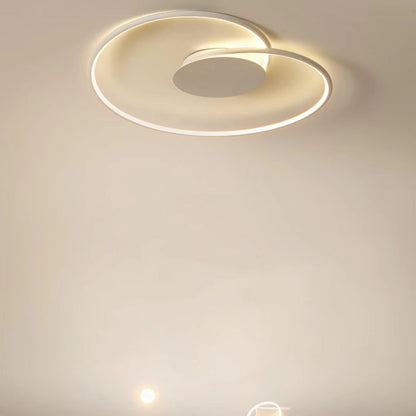Contemporary Creative Heart Round Iron Aluminum Silicone Semi-flush Mount Ceiling Light for Bedroom