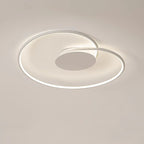 Contemporary Creative Heart Round Iron Aluminum Silicone Semi-flush Mount Ceiling Light for Bedroom