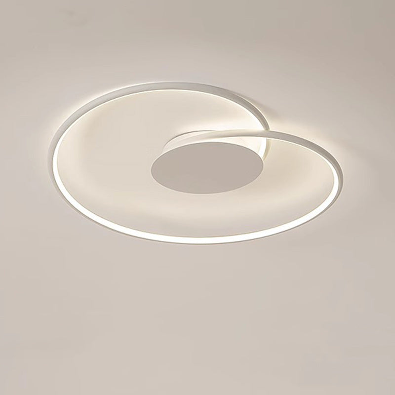 Contemporary Creative Heart Round Iron Aluminum Silicone Semi-flush Mount Ceiling Light for Bedroom